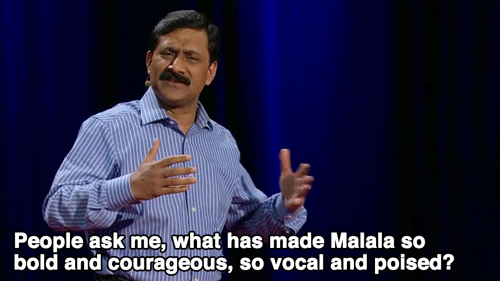 ted:Father of the year. His daughter, Malala Yousafzai, accepted the Nobel Peace Prize today. She wo
