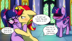 littaly: Twilight does not approve smooching with her cross-dimensional self 