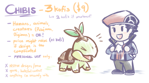  I’m finally opening sketch commissions through my Ko-Fi account! Aside from chibi comms, I&rs