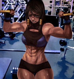 pharah-art: Pharah working out No idea what