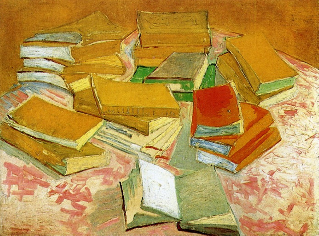 matthewsgallery:
“Vincent van Gogh, Still Life: French Novels, 1888.
More art history.
”