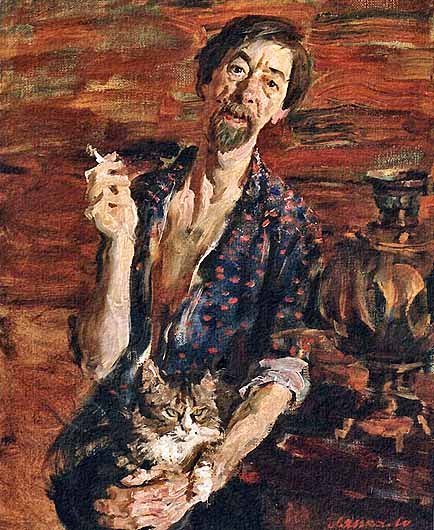 portrait of the painter Viktor Alexandreyevich Lyapkalo. (probably a self-portrait)