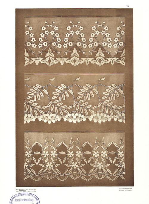 Félix Aubert, Designs for Lace and Embroidery, 1899. Julius Hoffmann, Stuttgart, Germany. Technische