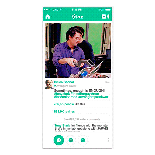 fromthemiddleoftheocean:  The Avengers + Vine  Inspired by this post  
