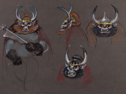 Mel Shaw concept art for The Horned King, from Disney’s THE BLACK CAULDRON (1985).