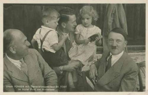 Generalinspekteur Doktor Fritz Todt, Unknowns And A Jovial Hitler, Hotel Post, Hintersee, Date Unknown