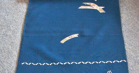 Fabric Haul - Blue with mixed motifs silk