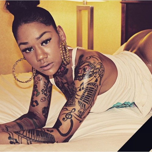 blackgirlsinked:  #dopegirlshit @mickieemoscoto #awesome #inkedout 😘