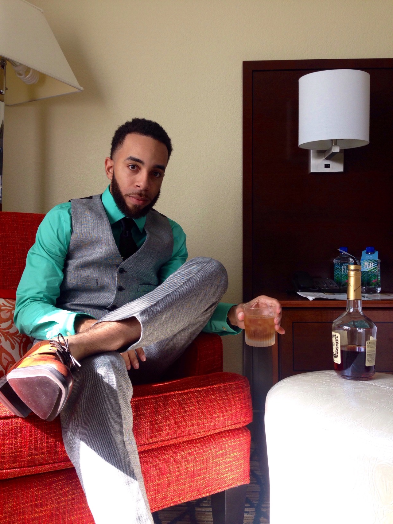 mensfashionnow:  Pants x Vest = J. Crew Tie = Donald Trump  Tie Clip = Kenneth Cole