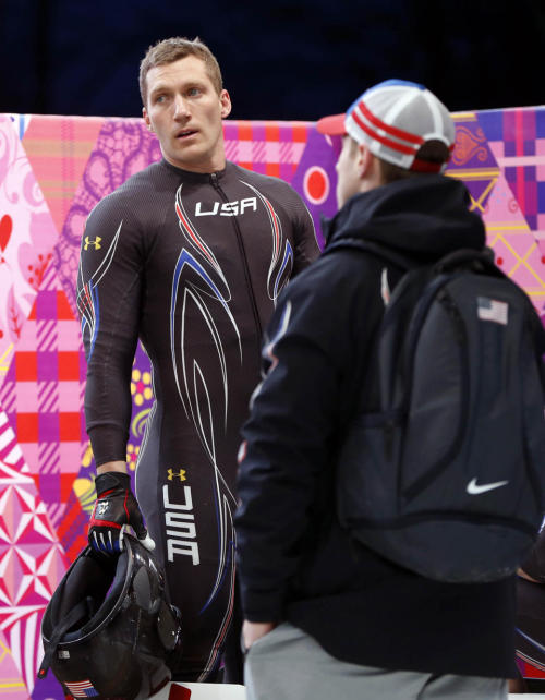 giantsorcowboys:  Hot Frakin’ Sexy Sliders! The Human Torch Christopher Fogt (Who May Be The Sexiest Man In Sochi) And His Pilot Cory Butner Heated Up The Track At The Sanki Sliding Center! Sex On A Stick, Baby!