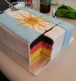 fairytrainer:  nurdsite:  My buddy Tom baked a cake for his Argentinian friend to cheer her up after the world cup loss. …they are no longer friends.  shadeofitall.gif 