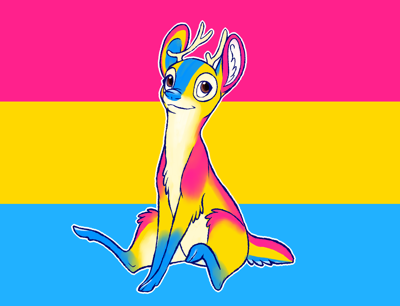 alouette-lulu:  I drew some flag deers for pride month ! Be proud of who you are