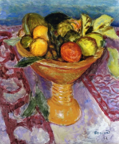 artist-bonnard: Fruit Bowl, 1914, Pierre BonnardMedium: oil,panel