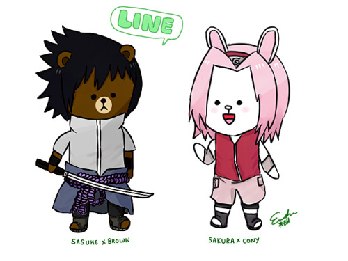 Sasusaku x LINE :D 