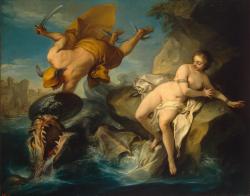 oldoils:  Perseus and Andromeda - Oil on canvas, (1735-1740) | Charles-Andre van Loo