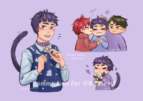 a kitty goshiki commission for @rc-steelwriteshaikyuu of their fic!