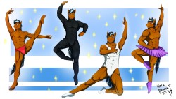 I commissioned this piece for my friend @deathscar for his birthday. His OC doing several ballet poses  Art by GrayDragon02 on FA Www.furaffinity.net/user/graydragon02/  Hope you like it!
