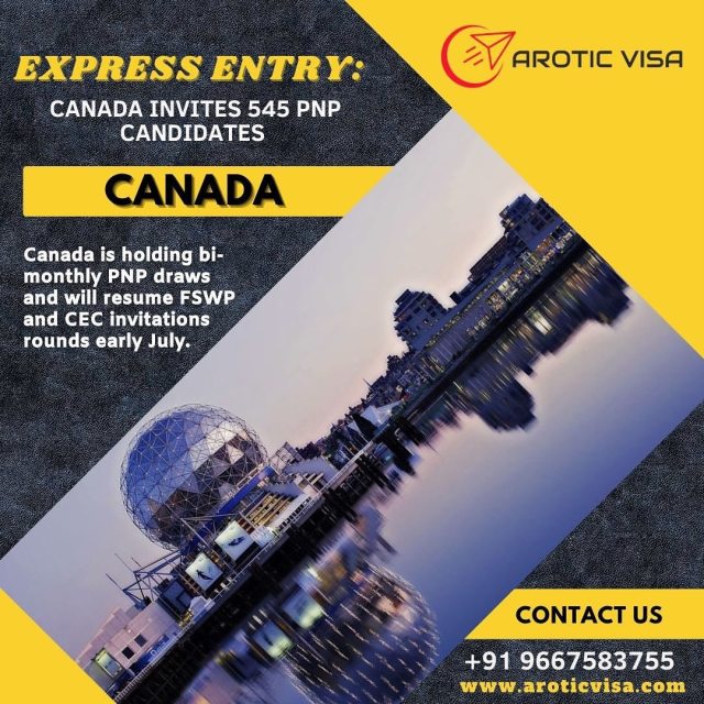 Canada invited 545 Express Entry candidates to apply for permanent residence on May 11.  All invited candidates had previously received a nomination from a Provincial Nominee Program (PNP) and had a Comprehensive Ranking System (CRS) of at least 753. The minimum score was relatively high because Express Entry candidates get an automatic 600 points added to their score when they receive a provincial nomination. Without the nomination, the lowest-scoring candidates would have had 172 base points. For this draw, the tie-breaking rule was set for December 15, 2021 at 20:32:57 UTC. Candidates who had the lowest-eligible score were only invited if they had submitted their profiles to the Express Entry pool before this date. In the previous invitation round, Immigration, Refugees and Citizenship Canada (IRCC) invited 829 PNP candidates with scores of at least 772.  Call/WhatsApp at : +91 96675 83755 Visit us here : https://aroticvisa.com/express-entry-pr-visa/  #canadianimmigration #immigrationtocanada #canadaexpressentry #studypermit #settleincanada #immigrationservices #visitorvisa #immigrants #immigrationnews #canadajobs #expressentrydraw #canadaworkpermit #permanentresident #education #lmia #study #ontario #cec #prvisa #covid #internationalstudents #canadian #workabroad #permanentresidence #travel #students #australia #india #movetocanada #vancouver (at Nehru Place) https://www.instagram.com/p/CdfnhoZphCJ/?igshid=NGJjMDIxMWI= #canadianimmigration#immigrationtocanada#canadaexpressentry#studypermit#settleincanada#immigrationservices#visitorvisa#immigrants#immigrationnews#canadajobs#expressentrydraw#canadaworkpermit#permanentresident#education#lmia#study#ontario#cec#prvisa#covid#internationalstudents#canadian#workabroad#permanentresidence#travel#students#australia#india#movetocanada#vancouver