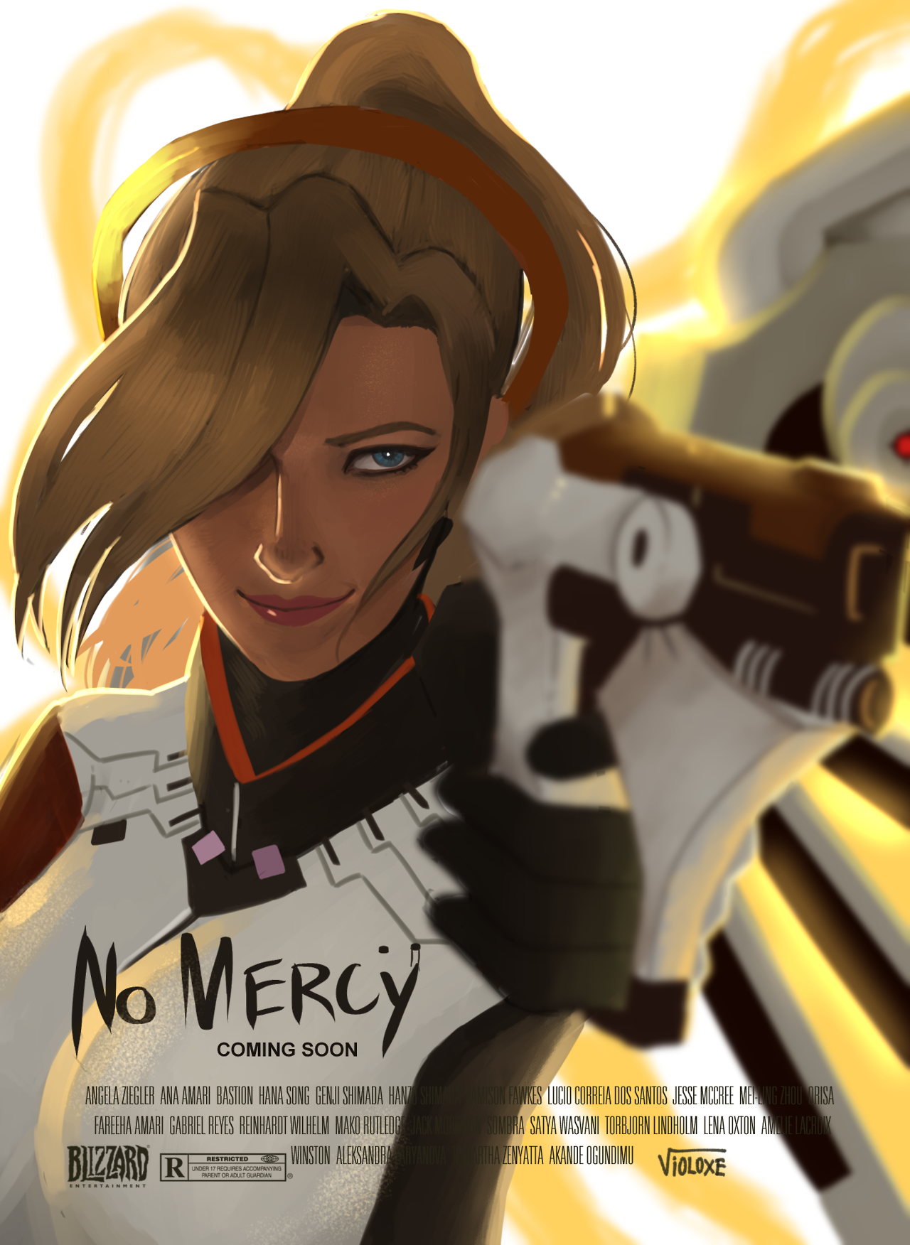 violoxe:  Digital Painting: No Mercy    So I have heard about Mercy’s new ult which