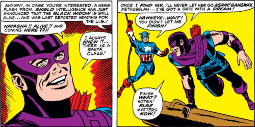 veliseraptor:no one can accuse Clint of not being enthusiasticAvengers #29 (1966) | w: Stan Lee, a: 