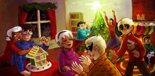 shelbycragg:  HAPPY (HOMESTUCK) HOLIDAYS! Homestuck has been such an important part of my life and work for the past three years, so I wanted to practice a large group piece with the kids for the holiday this year. Thanks Andrew for inspiring me so much