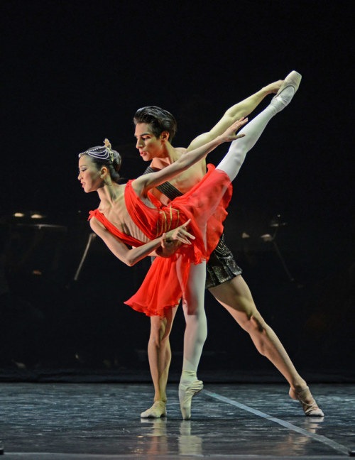 Rina Kanehara and Cesar Corrales in Diana and Actaeon, English National Ballet Emerging Dancer 