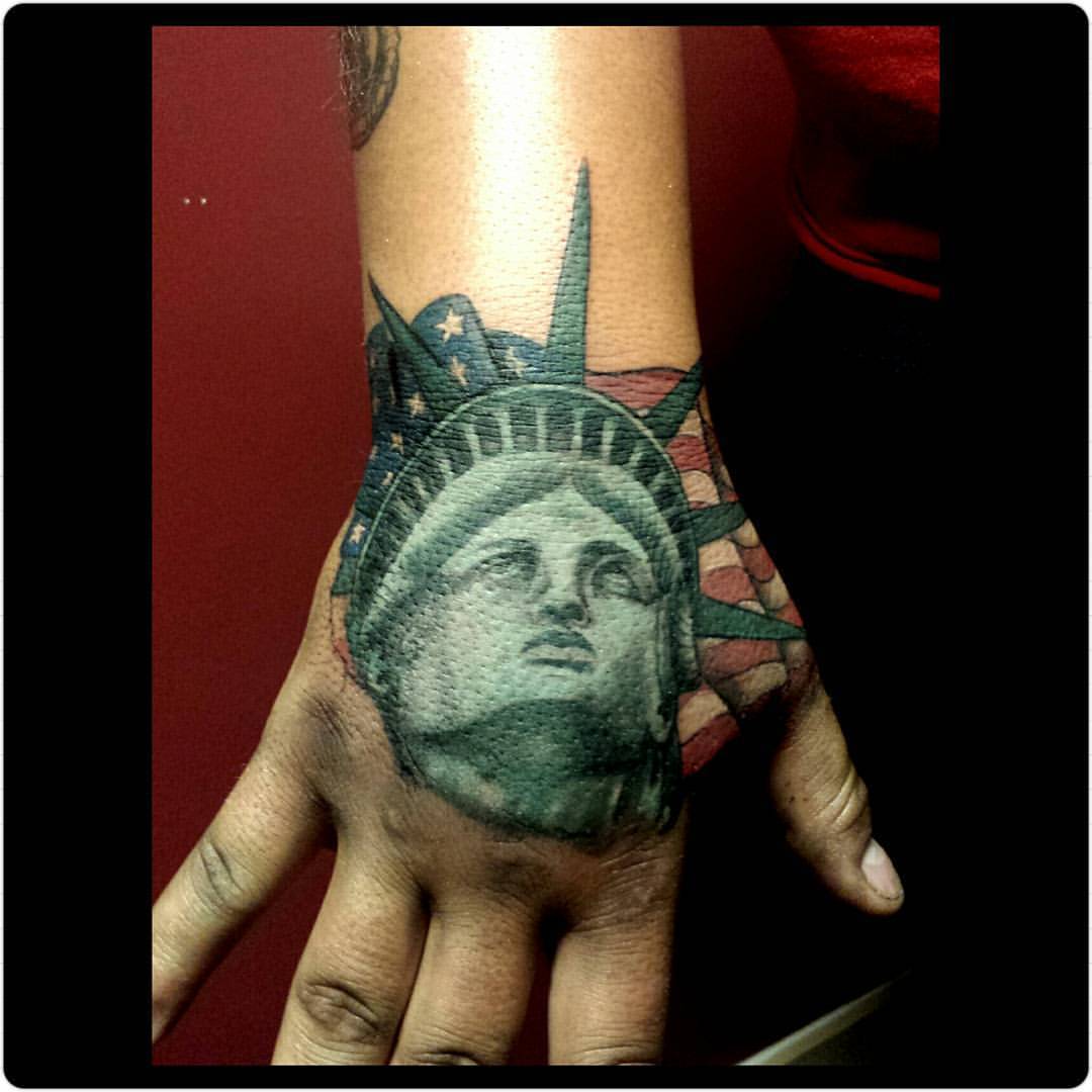 Realistic American Flag Tattoo for Men on Hand  Tattoos Era