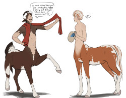 hubedihubbe:  theartingace:  I’ve fallen in love with hubedihubbe ‘s centaur farm, but of course especially with her goofy paint boy Aerick as I also have a goofy paint boy, tho he is named Clyde and is very brave. Unfortunately he’s also not very