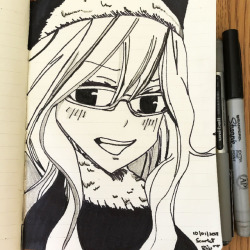 scarlet&ndash;bliss:  Happy Megane day and Inktober!Starting off the month by drawing Juvia in glassesJust a few more days before the new Fairy Tail season premiers x