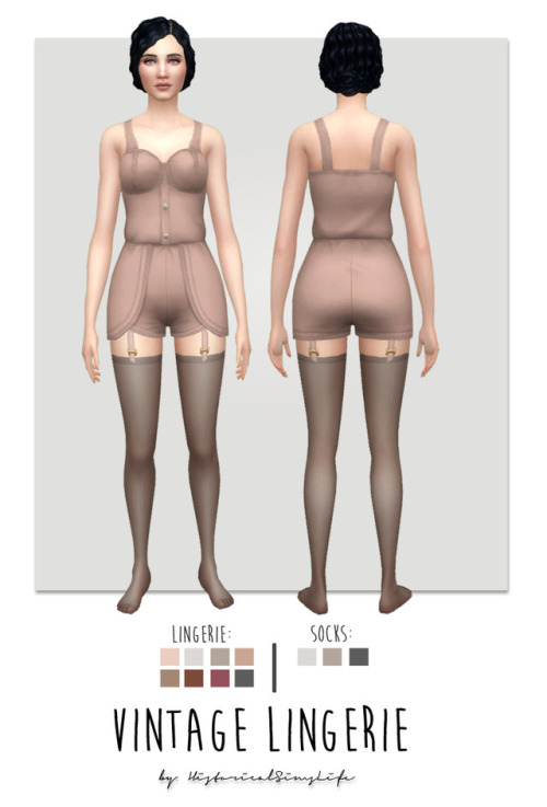 TS4: Vintage Lingerieinfo:includes 2 items: the lingerie and socks8 swatches for the lingrie3 for th