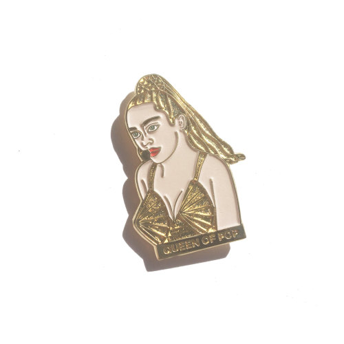 The Queen of Pop enamel pin: a tribute to Blond Ambition-era Madonna and “Truth or Dare”. She is a g