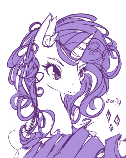 theponyartcollection:  Rarity doodle. by *InkyTophat 