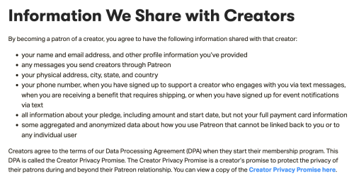 renorasims: As Patreon creators, when starting a page, we agreed upon terms of DPA which is called t