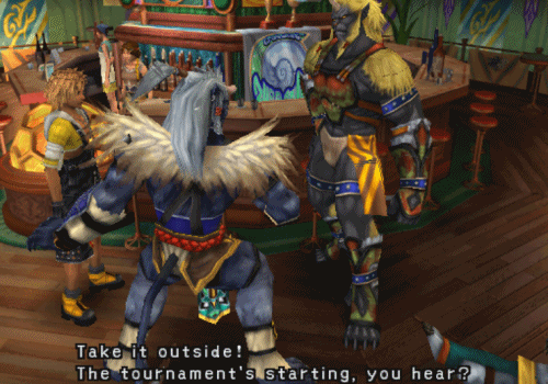 kupokitty:  Tidus knows no sporting event is complete without a good old fashioned