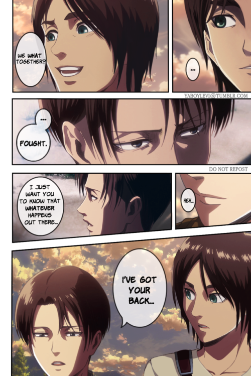 yaboylevi: Eren and Levi Canonverse Week. Prompts: Confessions and Protective, with a hint of Parapr