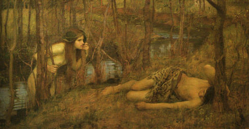 beyond-the-canvas:John William Waterhouse, A Naiad, 1905.