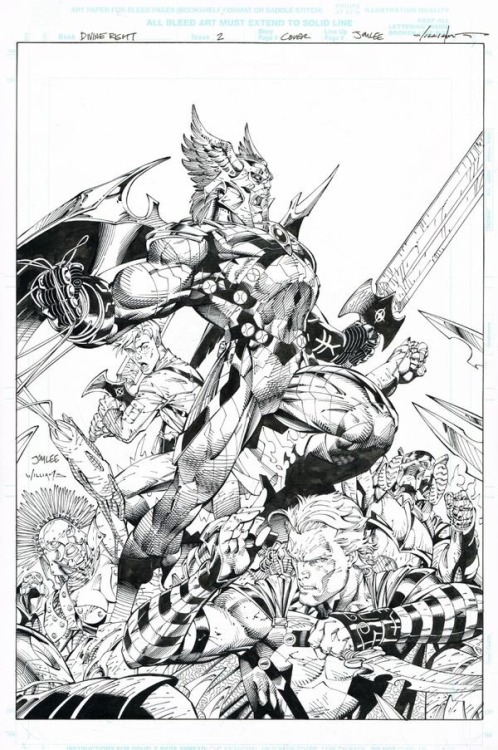 ungoliantschilde:some Black and White artwork by Jim Lee.