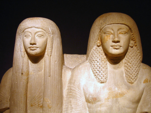 Statue of the prominent late 18th dynasty minister under Tutankhamun.Maya and his wife Merit.Maya he