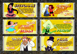 robsugar:  Hey folks! Here is this year’s Halloween Steven Universe Chocolate Bar Wrappers! It’s another set of slightly skewed song lyrics from Steven Universe. Hope you like ‘em. Want to download a set you can wrap around a full-sized Hershey