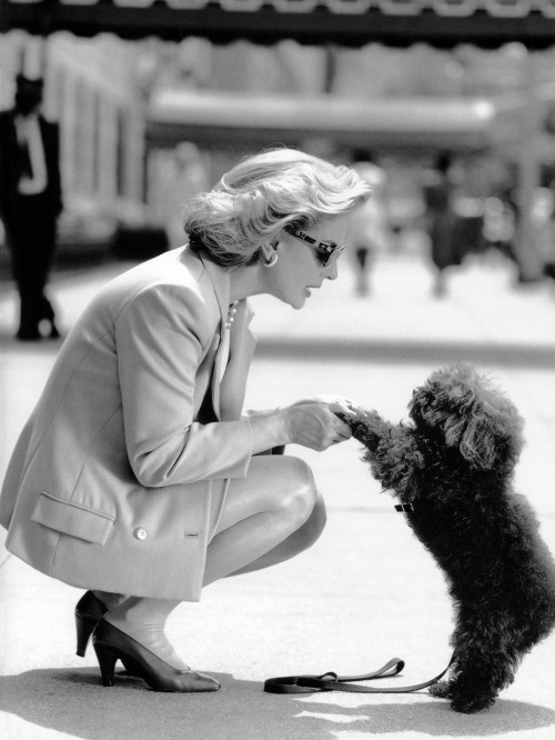 patrickhumphreys: Carolina Herrera with her poodle Alfonso, photographed by Antoni Bernad, 1993.