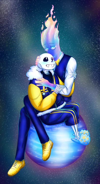 ganzooky: Trade between @skerbaderbadoo and myself, as a gift for @nanenna Outertale sansby for