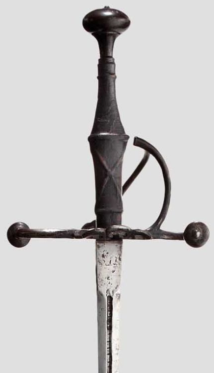 art-of-swords: German hand-and-a-half Sword  Dated: (partly) 16th century Measurements: Blade 