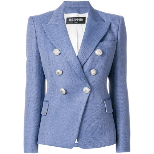 Balmain Double-Breasted Jacket ❤ liked on Polyvore (see more double breasted jackets)