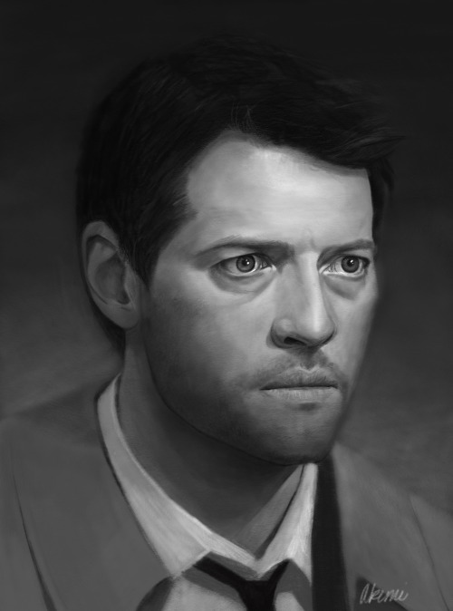 cluelessakemi: Castiel study, drawn in Procreate.