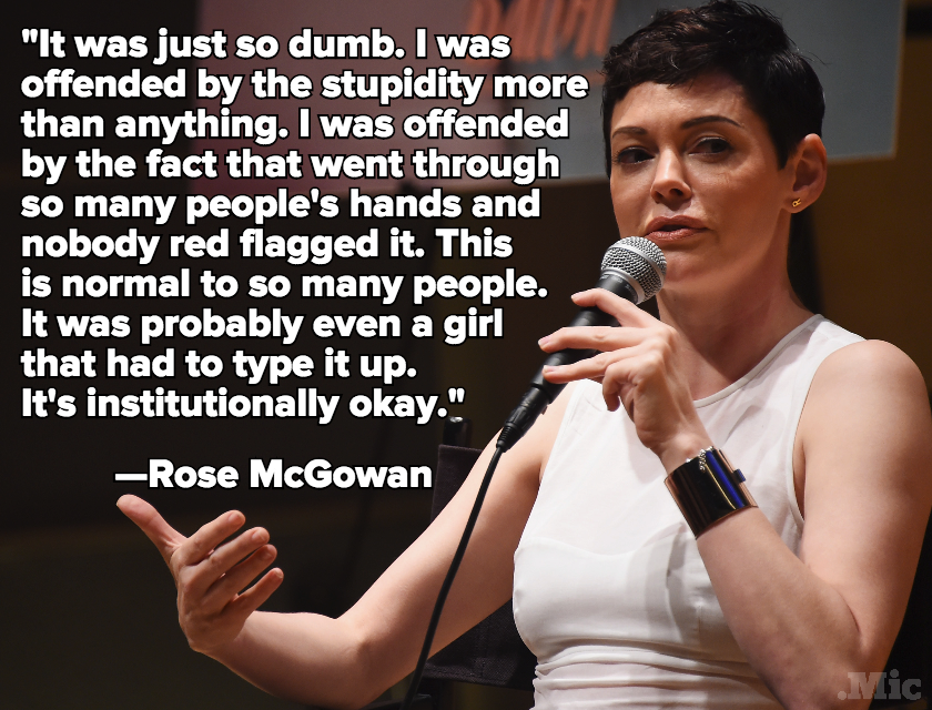 micdotcom:  Rose McGowan was fired by her agent for criticizing Hollywood sexism On