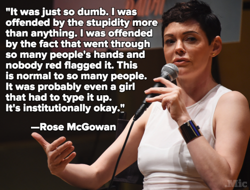 badass-bharat-deafmuslim-artista:note-a-bear:micdotcom:Rose McGowan was fired by her agent for criti