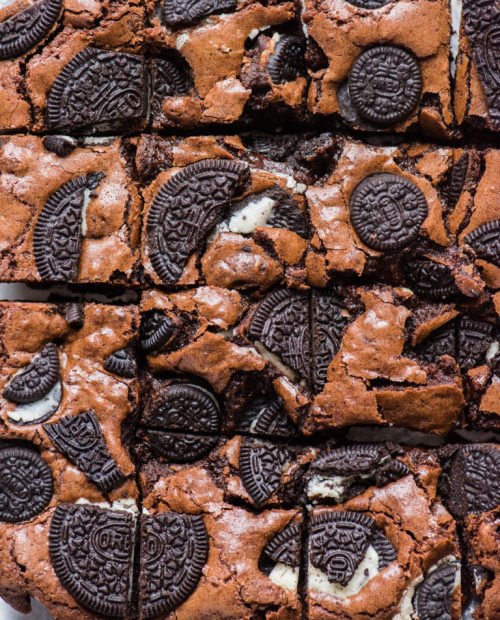 sweetoothgirl:    oreo brownies  