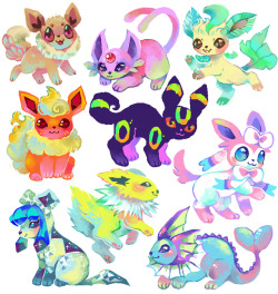 suippupupu: i really love drawing eeveelutions