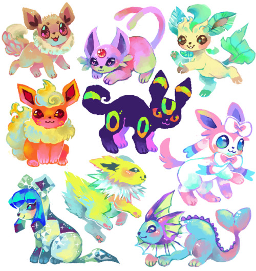suippupupu:  i really love drawing eeveelutions they’re all pretty commission info! 