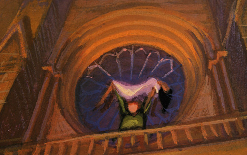 Concept art from The Hunchback of Notre Dame.